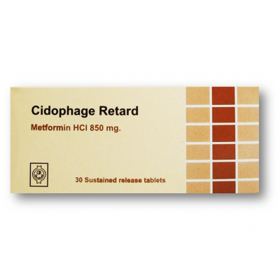 Cidophage Retard 850 mg ( Metformin Hydrochloride ) 30 tablets